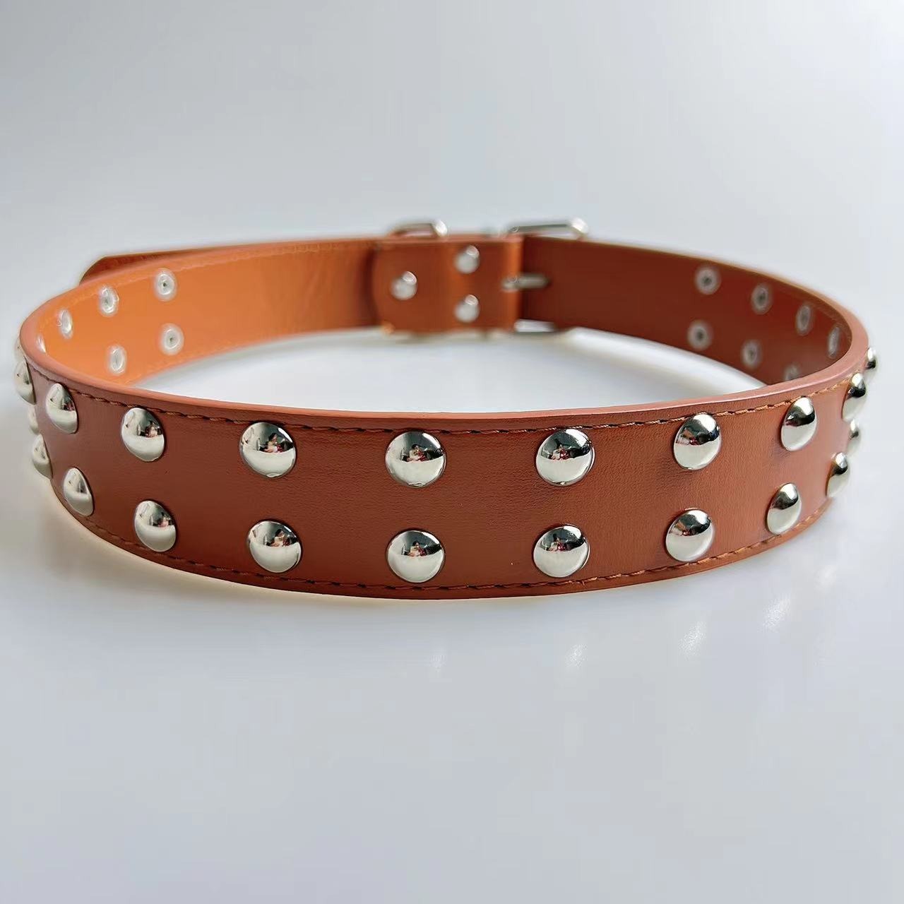 Studded Faux Leather Dog Collar - Image 2