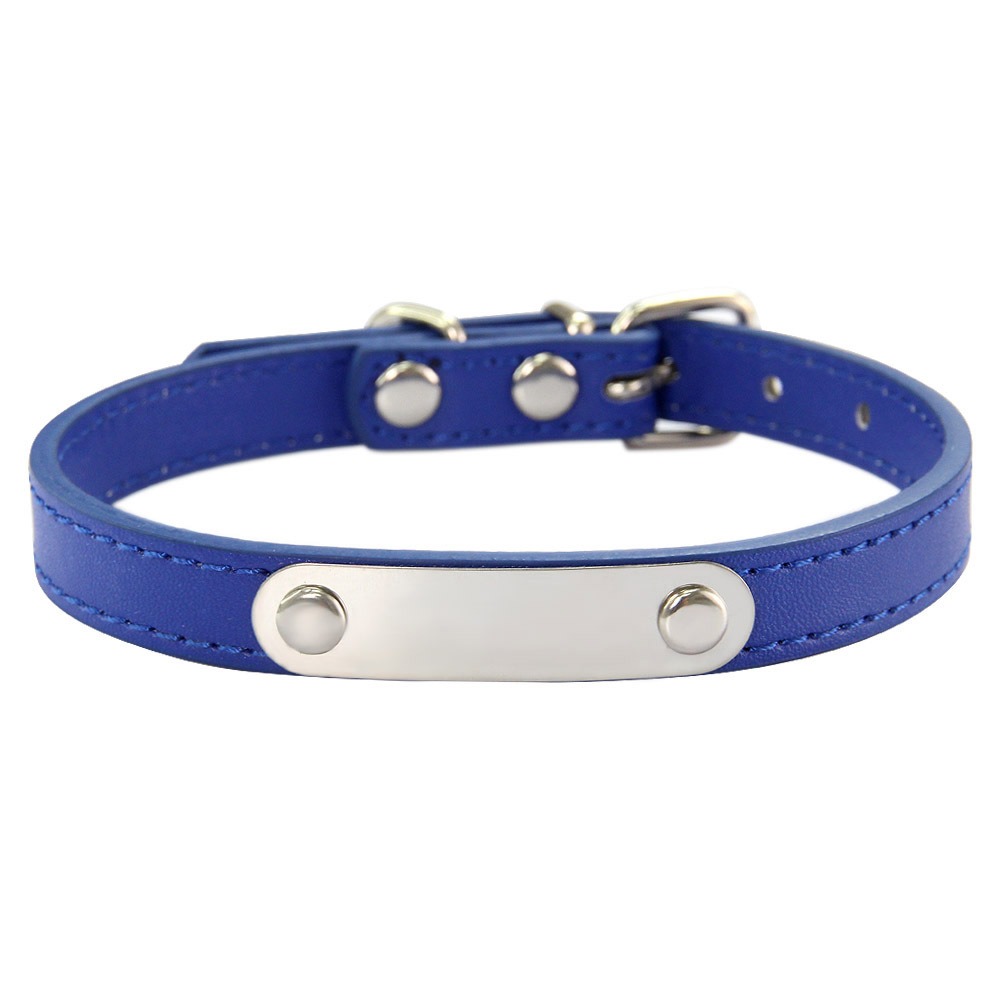 Personalized Colorful PU Dog Collar with Engraved ID Plate - Image 2