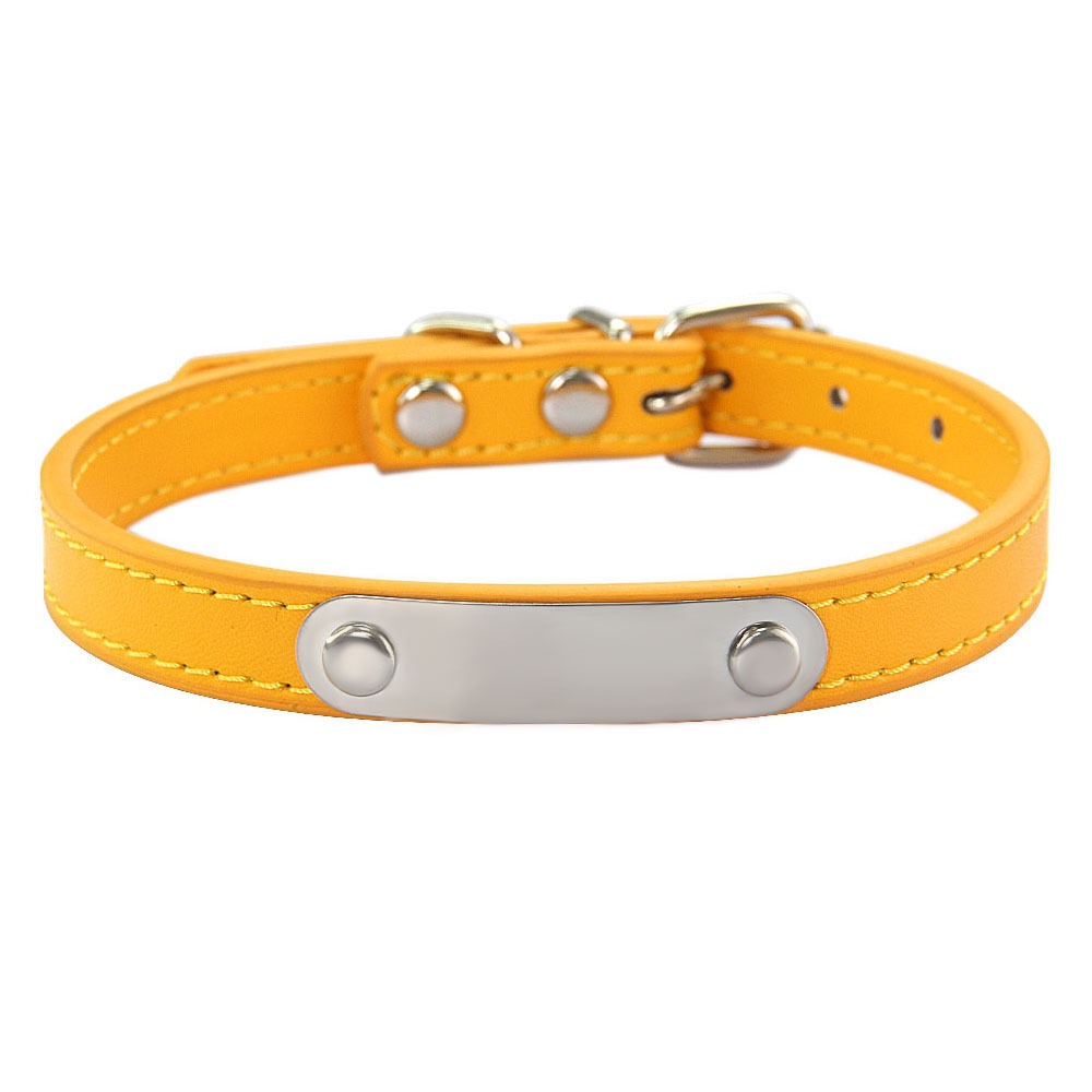 Personalized Colorful PU Dog Collar with Engraved ID Plate - Image 3