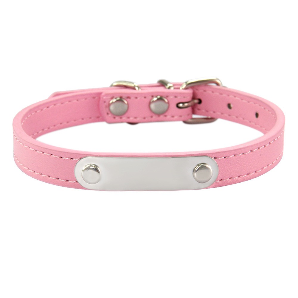 Personalized Colorful PU Dog Collar with Engraved ID Plate - Image 4