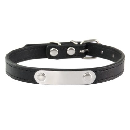 Personalized Colorful PU Dog Collar with Engraved ID Plate