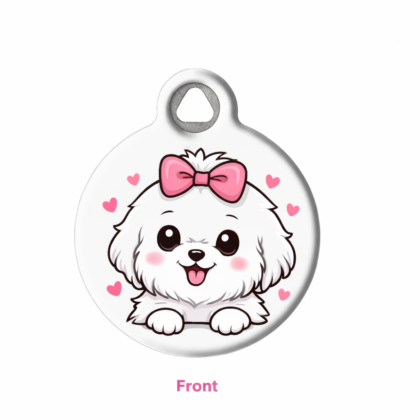Maltese Dog Pet ID Tag