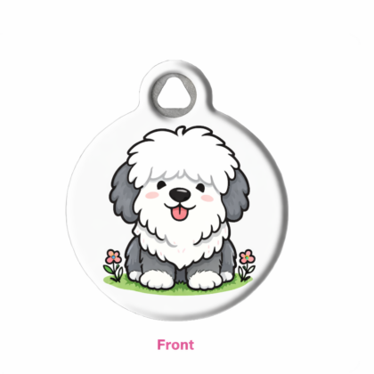 Cute Old English Sheepdog ID Tag for Pets