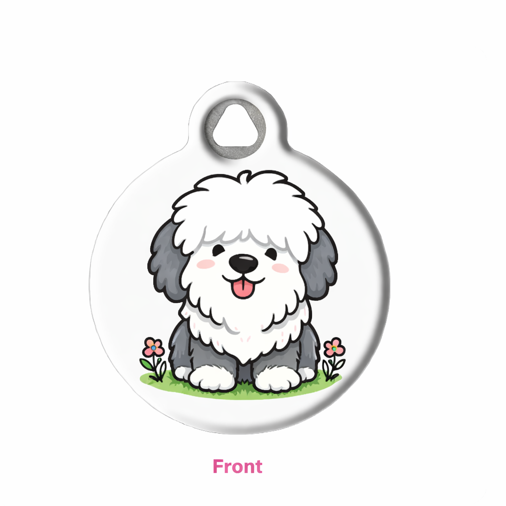 Cute Old English Sheepdog ID Tag for Pets