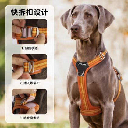 Dual-Mode Reflective Dog Harness for Walking & Car Travel