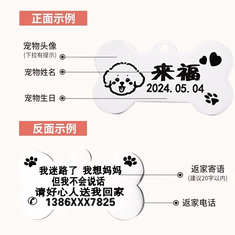 Deep Engraved Custom Pet ID Tag - Image 3