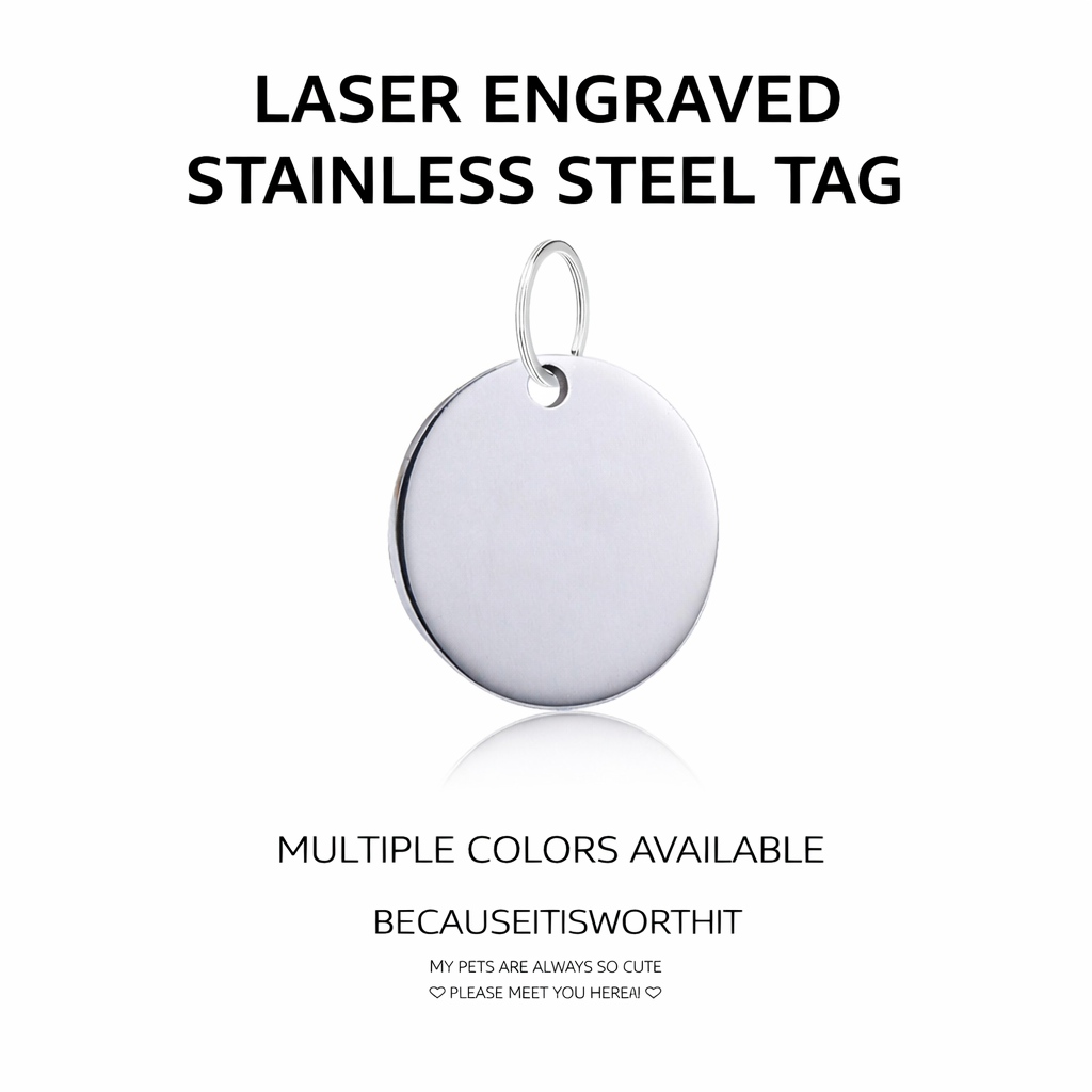 Slim Laser-Engraved Stainless Steel Pet ID Tag - Image 6