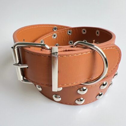 Studded Faux Leather Dog Collar