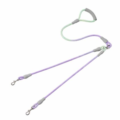 Keatsy Gradient Dual-Handle Double Dog Leash, Anti-Tangle Two-Dog Traction Rope with 360° Swivel Clips for Walking Medium and Large Dogs