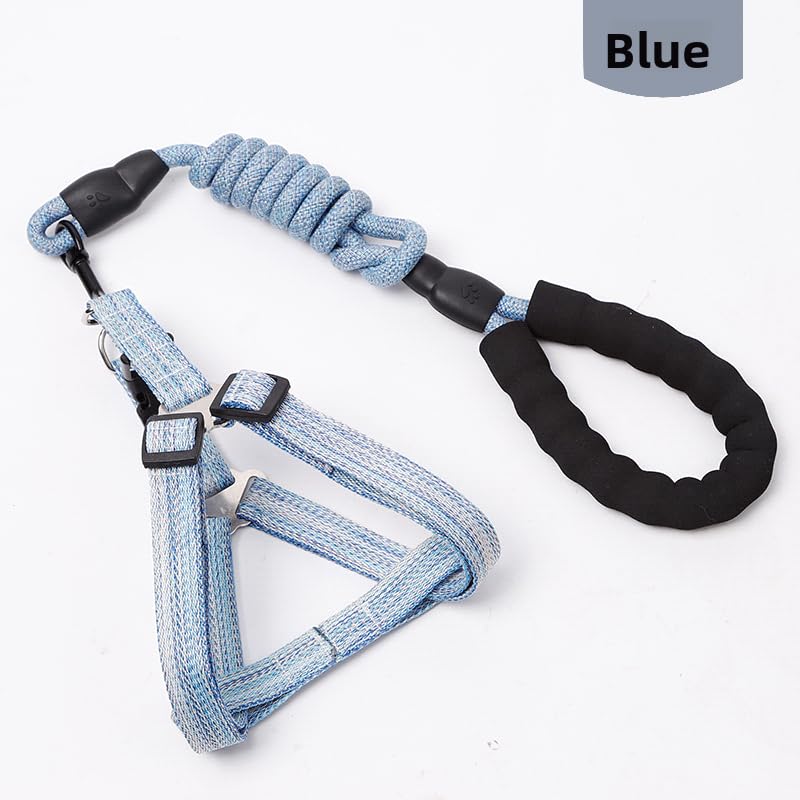 Keatsy Adjustable Dog Harness and Leash Set with Foam Handle, Linen Style Chest Harness, Braided Rope Dog Leash for Small Medium and Large Dogs - Image 8
