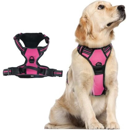 Keatsy Reflective Dog Harness and Leash Set, Adjustable Vest Harness for Large Dogs, Breathable and Comfortable for Daily Walking