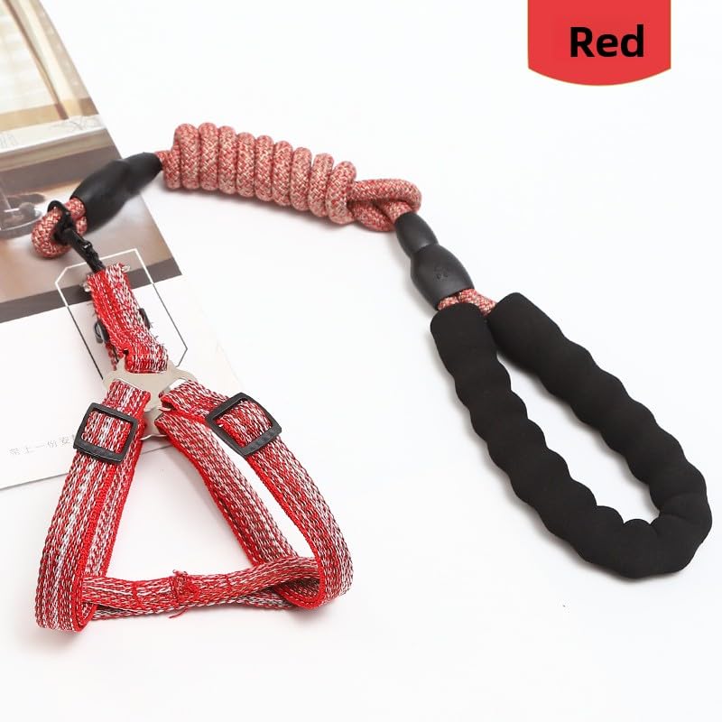 Keatsy Adjustable Dog Harness and Leash Set with Foam Handle, Linen Style Chest Harness, Braided Rope Dog Leash for Small Medium and Large Dogs - Image 9