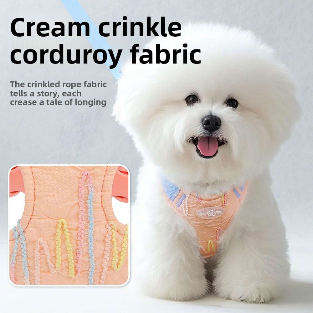 Keatsy Breathable Dog Harness with Detachable Backpack, Soft Fabric Pet Vest for Puppies and Cats, Lightweight Outdoor Walking Harness - Image 2