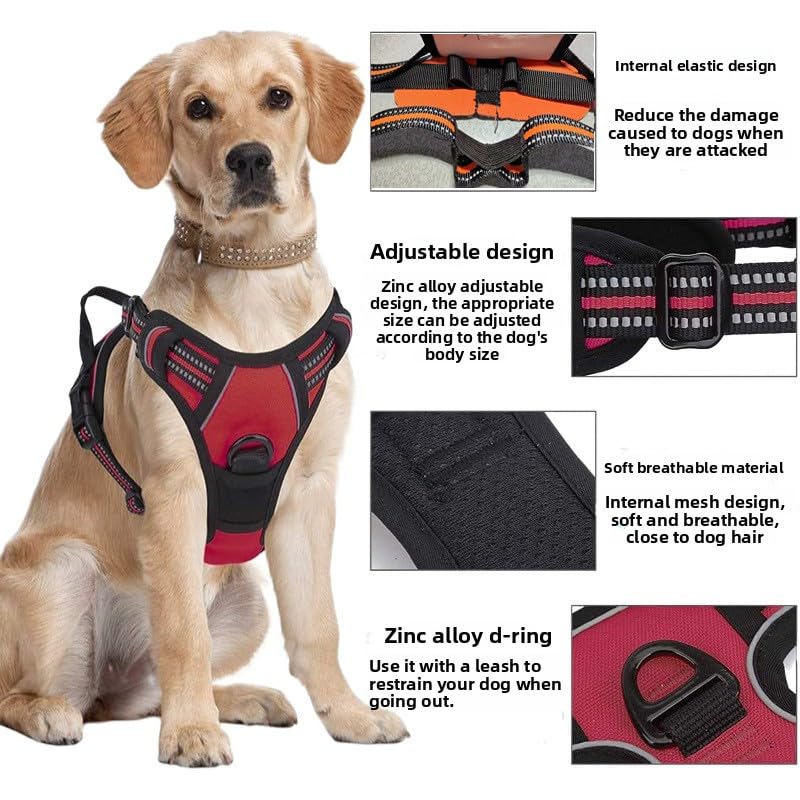 Keatsy Reflective Dog Harness and Leash Set, Adjustable Vest Harness for Large Dogs, Breathable and Comfortable for Daily Walking - Image 2