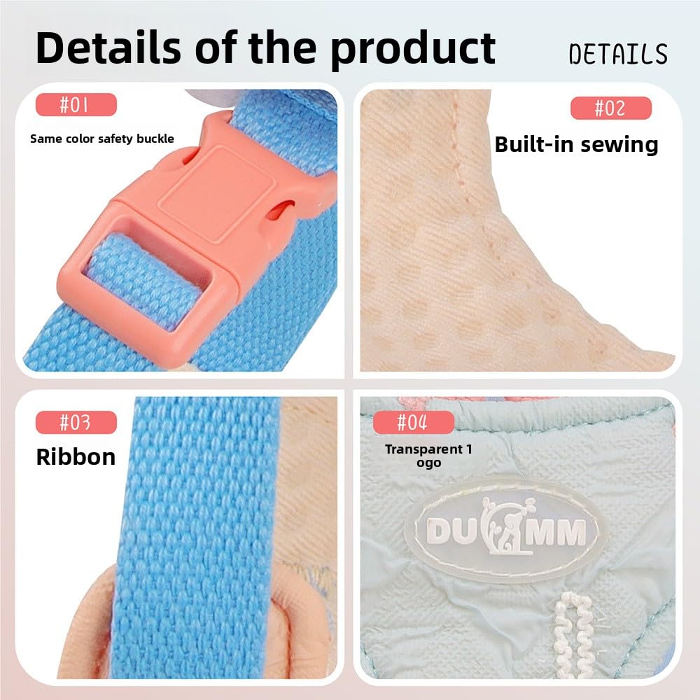 Keatsy Breathable Dog Harness with Detachable Backpack, Soft Fabric Pet Vest for Puppies and Cats, Lightweight Outdoor Walking Harness - Image 4