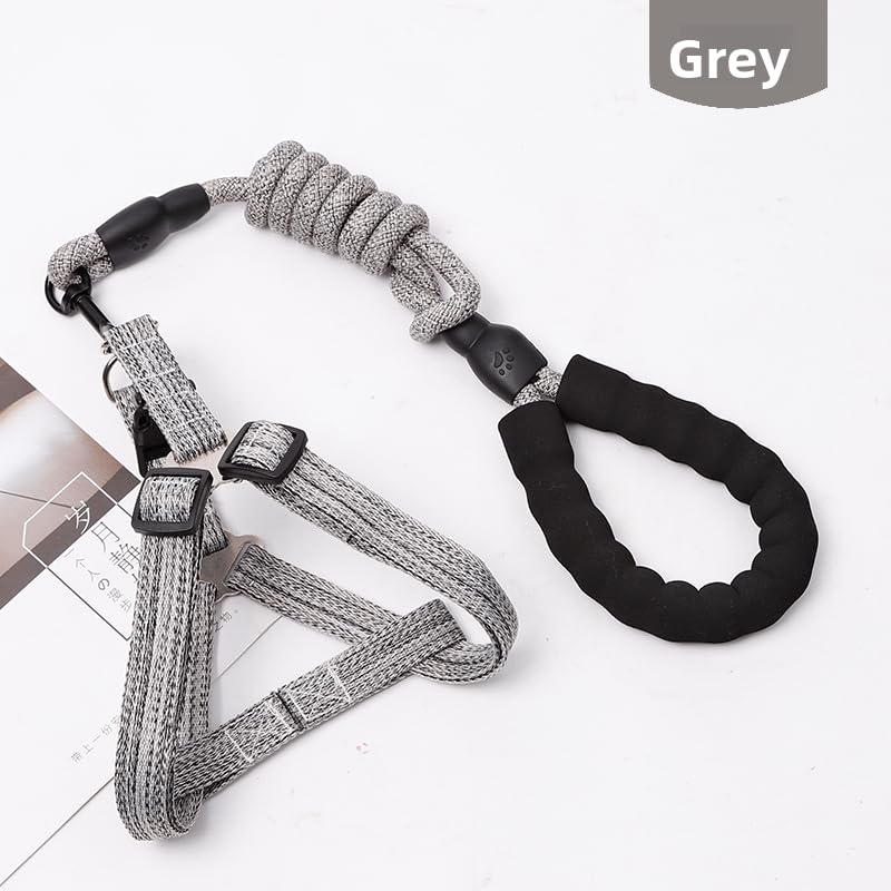 Keatsy Adjustable Dog Harness and Leash Set with Foam Handle, Linen Style Chest Harness, Braided Rope Dog Leash for Small Medium and Large Dogs - Image 7