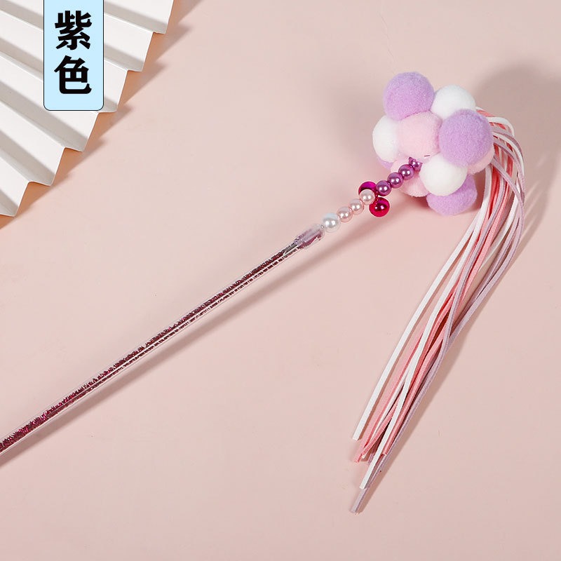 Fairy Acrylic Cat Teaser Wand with Pom Ball & Streamers - Image 3
