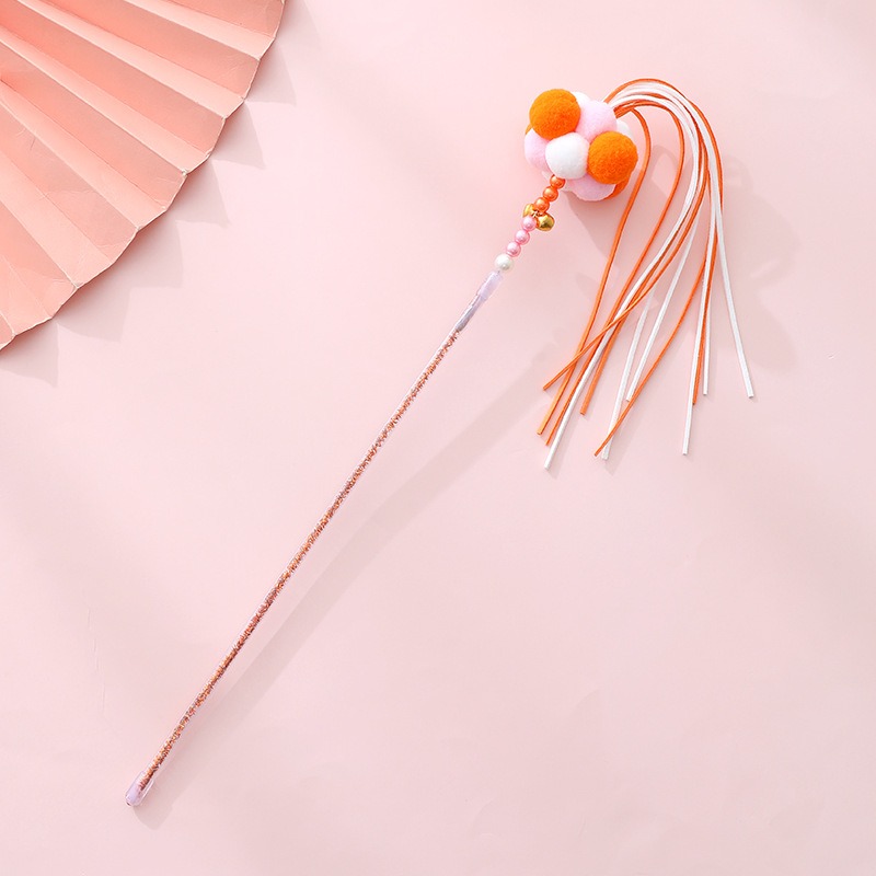 Fairy Acrylic Cat Teaser Wand with Pom Ball & Streamers - Image 2
