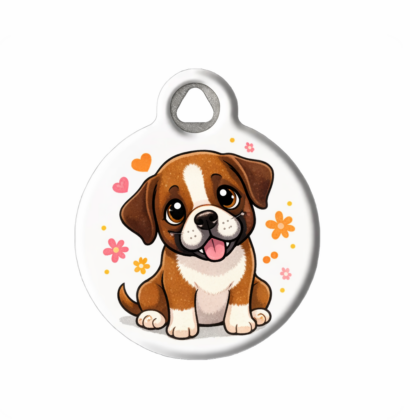 Cute Boxer Dog ID Tag – Cartoon Puppy Design