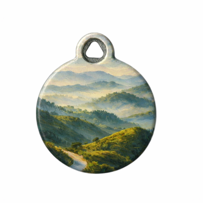 Misty Path Nature Art Pet ID Tag