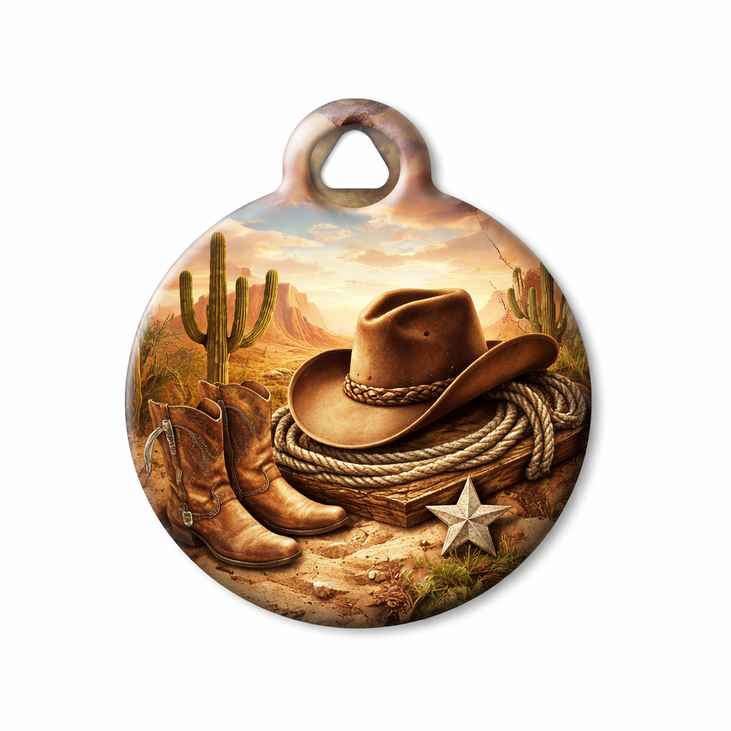 Western Cowboy Style Pet ID Tag