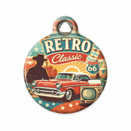 Retro Classic Route 66 Pet ID Tag