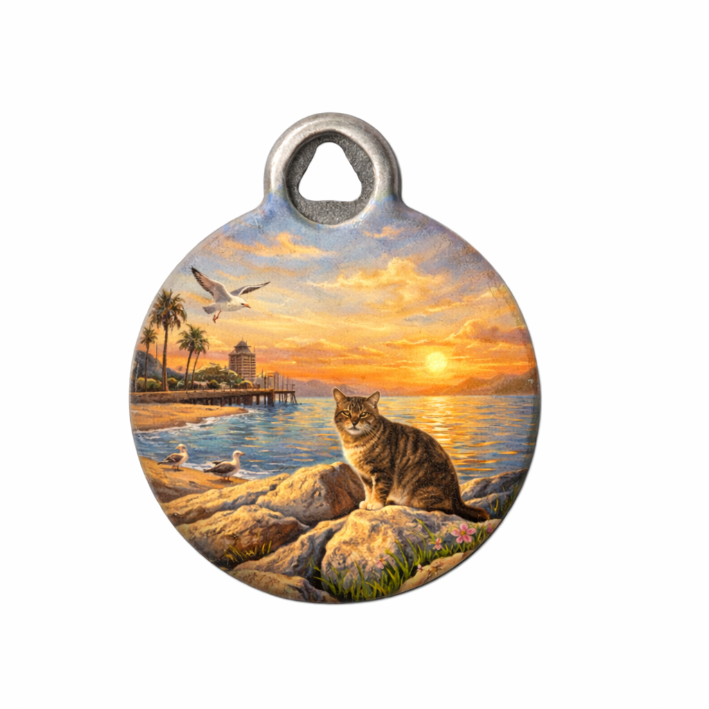 Golden Coast Cat – Nature Inspired Pet ID Tag