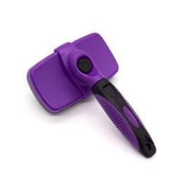 Keatsy Self-Cleaning Pet Grooming Brush for Cats and Dogs, Curved Pin Needle Brush for Short and Long Hair