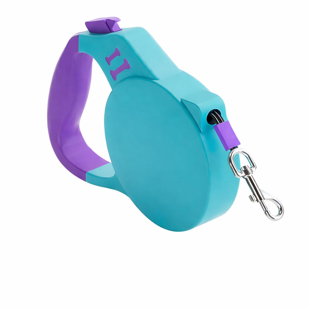 Keatsy Reflective Tape Retractable Dog Leash, 360° Rotating Metal Clasp for Day and Night Walking