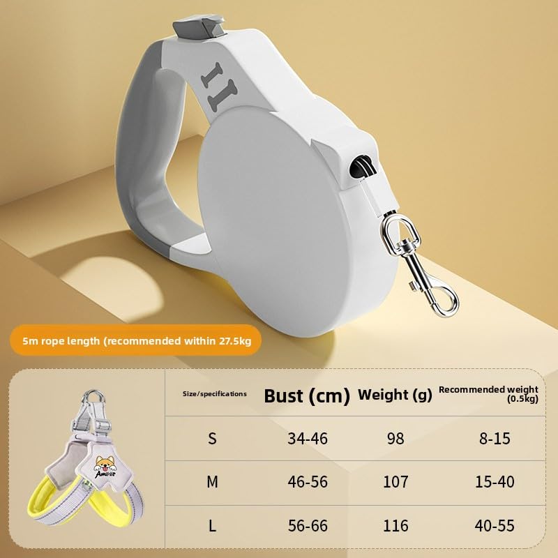Keatsy Reflective Tape Retractable Dog Leash, 360° Rotating Metal Clasp for Day and Night Walking - Image 8