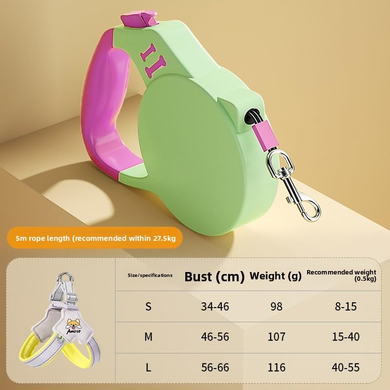 Keatsy Reflective Tape Retractable Dog Leash, 360° Rotating Metal Clasp for Day and Night Walking - Image 7