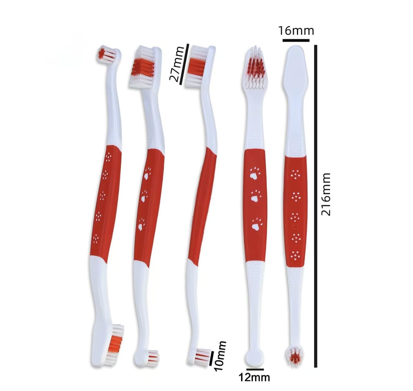 Keatsy Pet Toothbrush with Dual-End Design for Cats and Dogs, Soft Nylon Bristles, Angled Handle for Daily Oral Care - Image 5