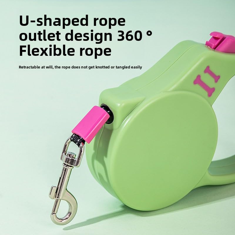 Keatsy Reflective Tape Retractable Dog Leash, 360° Rotating Metal Clasp for Day and Night Walking - Image 2
