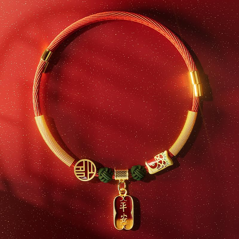 Keatsy Chinese Style Dog Collar with Gold Lock Charm, Adjustable Pet Collar for Small and Medium Dogs and Cats