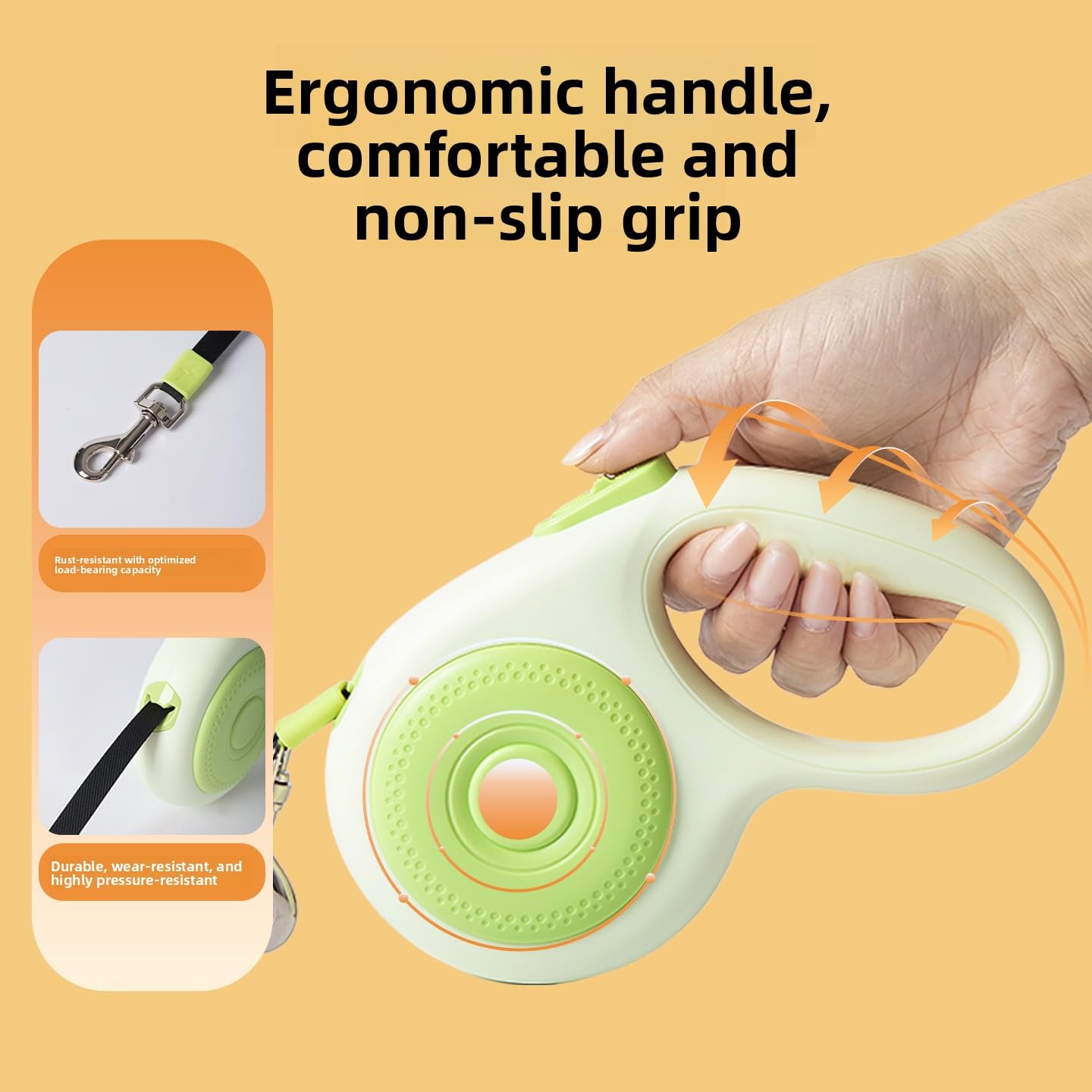 Keatsy Durable Nylon Tape Retractable Dog Leash, Impact-Resistant ABS Body, Comfortable for Long Outdoor Walks - Image 2