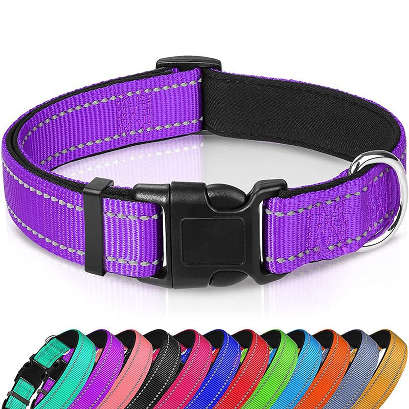 Keatsy Reflective Nylon Dog Collar, Adjustable Quick-Release Design with Metal D-Ring for Small and Medium Dogs - Image 4
