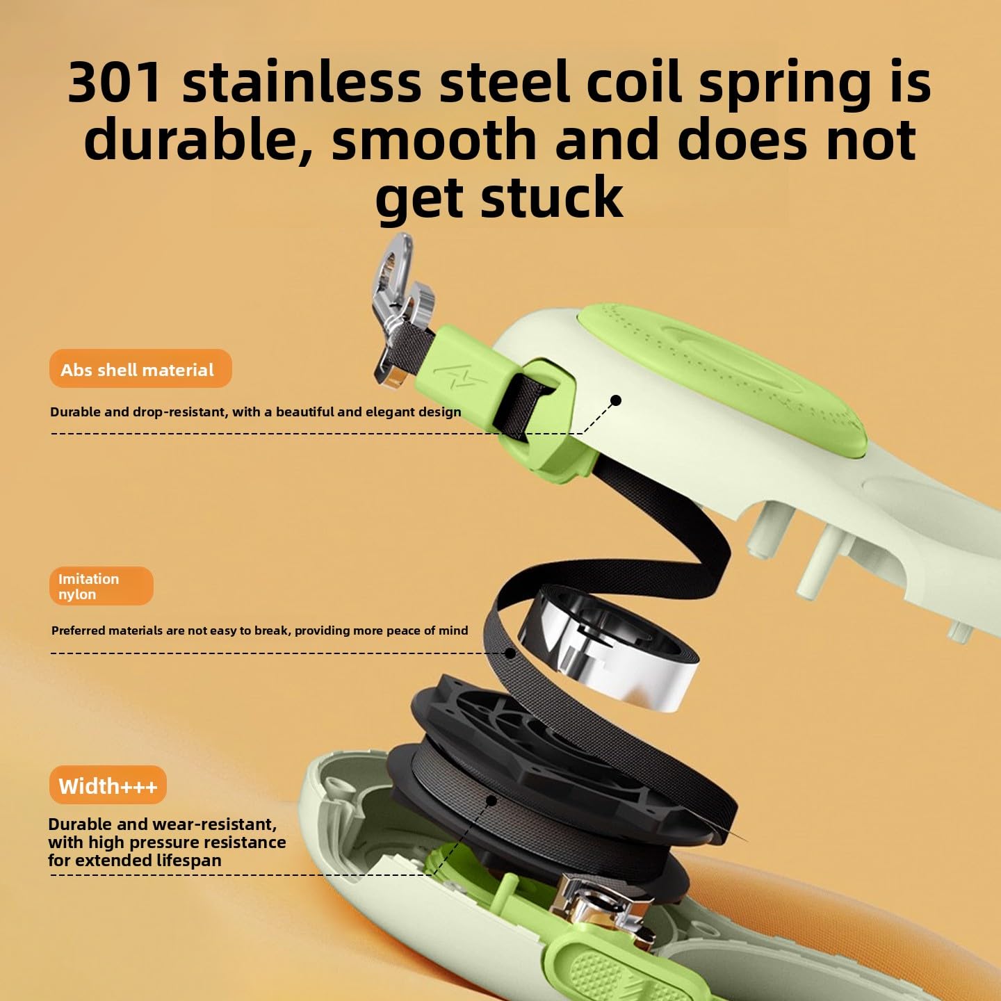 Keatsy Durable Nylon Tape Retractable Dog Leash, Impact-Resistant ABS Body, Comfortable for Long Outdoor Walks - Image 3