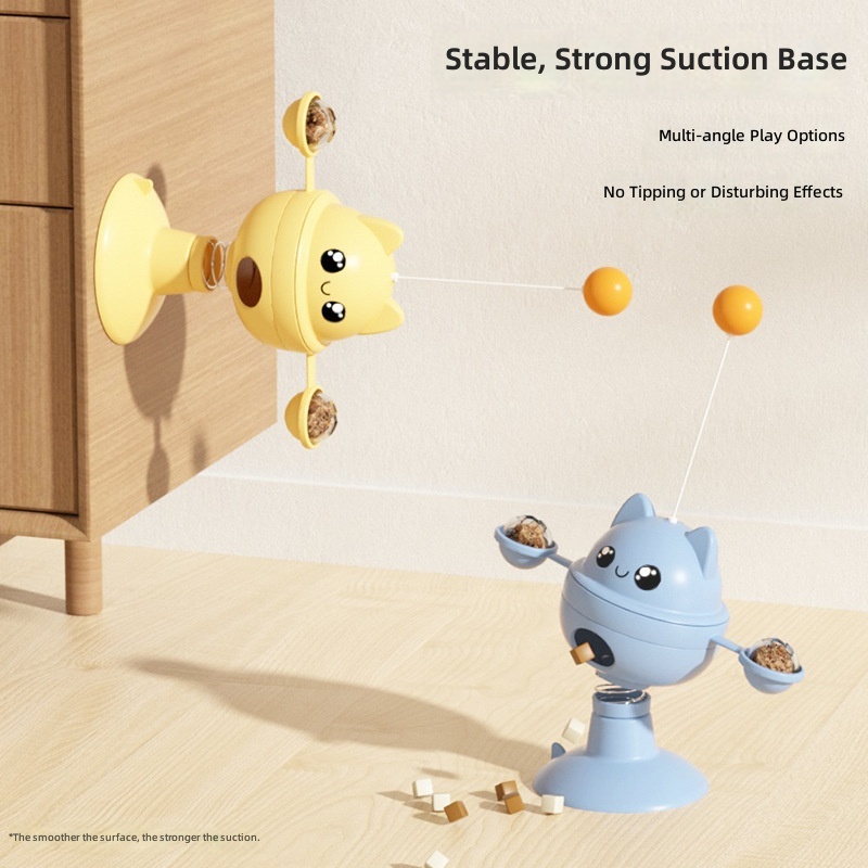 Toys for Cats to Play - Blue & Green TPR Interactive Cat Toy with Treat Dispenser - Image 3