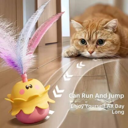 kimpets Cat Toys to Play by Themselves with Rotating Feathers and Light