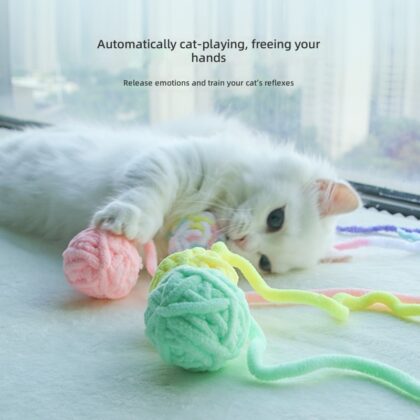 Cat Scratching Ball Toy with Interactive Design - Colorful Wool Ball for Multi-Scenes