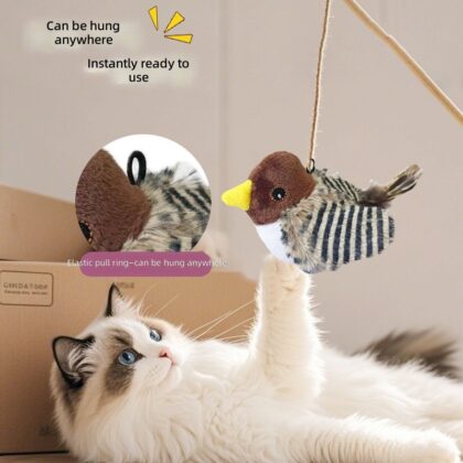 Cross-border hot cat toys cats relieve boredom from hi birds and mice simulation will call pets funny cat sticks sound toys