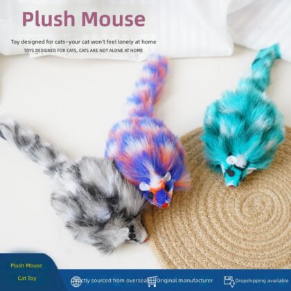Cross-border New Plush Simulation Mouse Fun Cat Toy Cat Self-biting Pet Supplies Pet Toy