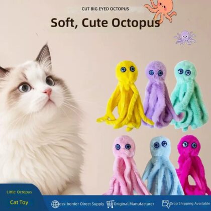 Cross-border Pet Supplies Self-relief Cat Toys Containing Catnip Octopus Interactive Cat Toys