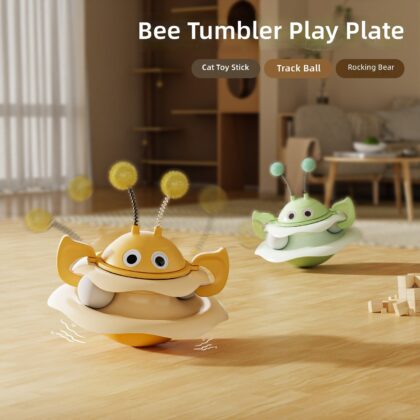 Toys for Cats to Play by Themselves - Durable PP Rotating Cat Toy with Fun Design