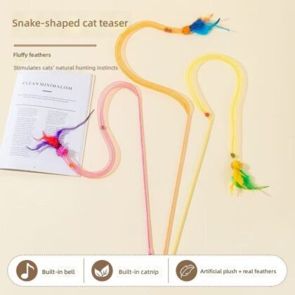 New Stretch Cat Toy Net Tube Feather Ball Toy Cat Insect Gall Fruit Toy Interactive Self-hi Toy Cat Toy