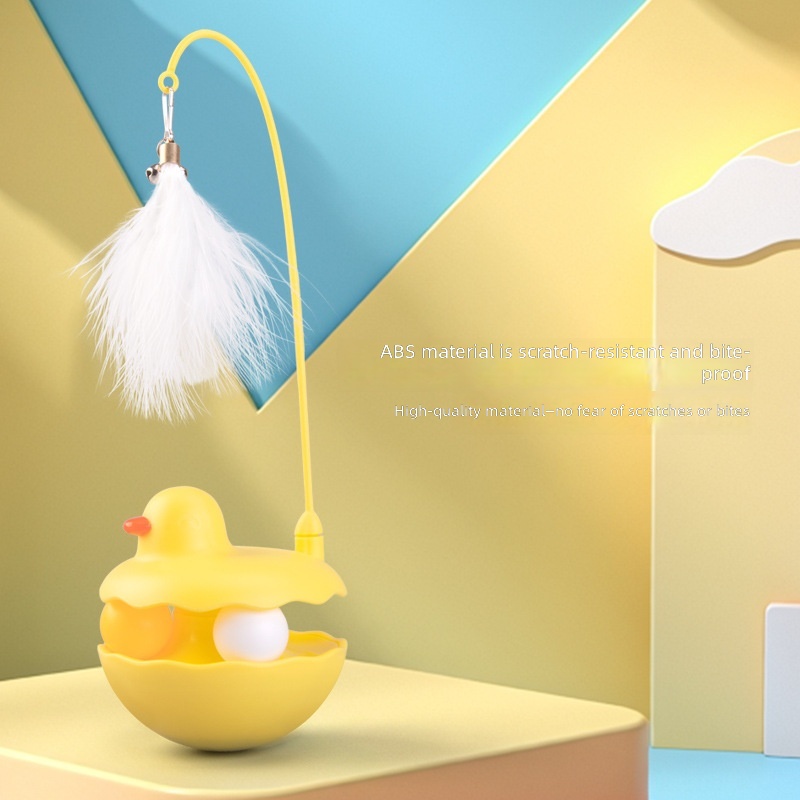 Home Made Cat Toys - Safe Interactive Set with Feather Wand and Ball - Image 4