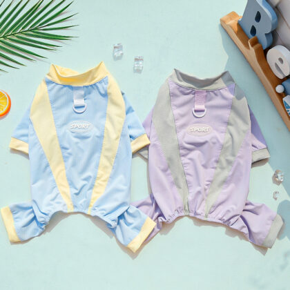 Pet Clothing Summer Mesh Breathable Outdoor Sunscreen Dog Clothes Cat Clothing Cool Ice Silk Four-legged Clothes