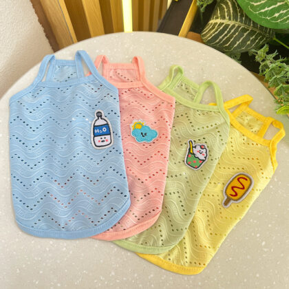 Pet Cool Mesh Breathable Puppy Clothes Sling Thin Small Dog Two-legged Pet Cat Clothes Supplies