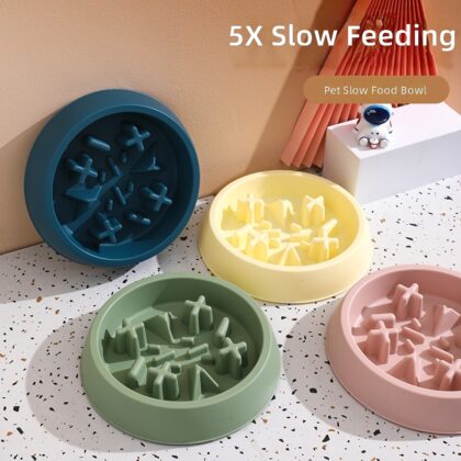 New pet anti-choking slow food bowl dog bowl pet food bowl anti-knock large and medium-sized cats and dogs pet supplies wholesale