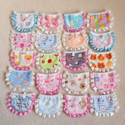 Pet saliva towel adjustable lace breathable dog scarf scarf cat saliva towel rice pocket cute print